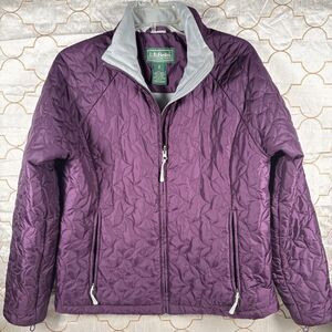 2000s LL Bean Puffer Jacket Size Medium Women's Full Zip Purple Winter